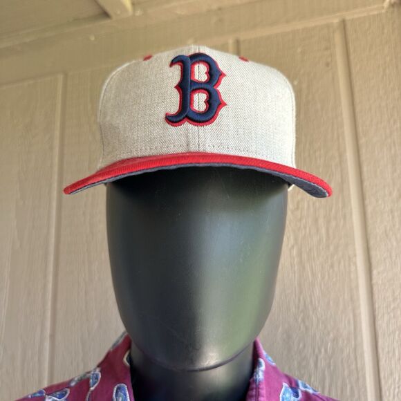New Era Boston Red Sox Fitted hat 59Fifty 7 1/8‎ MLB Cap Red - Picture 1 of 9